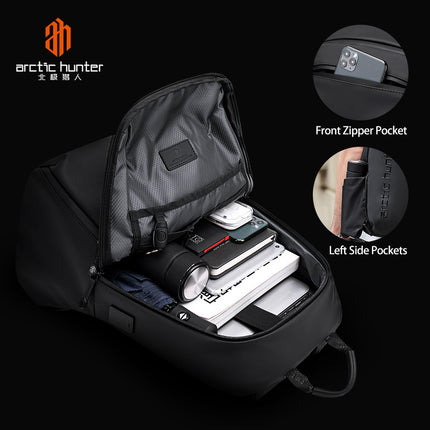 Arctic Hunter backpack Bag 15.6-inch | Waterproof | Internal Multiple Compartments | USB | Shoulder Strap Card Pocket | Sunglasses Hook |