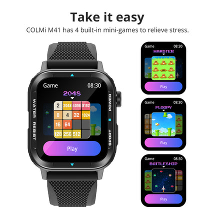 COLMI M41 Smart Watch |1.9” HD Screen | Rotary Button | Bluetooth Call | Calculator Function | Voice Assistant | IP67 Waterproof | up to 7 days Battery Life | Multiple Sports modes | Smart Notifications Reminder