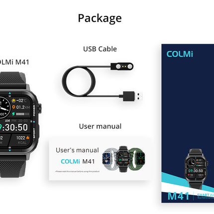 COLMI M41 Smart Watch |1.9” HD Screen | Rotary Button | Bluetooth Call | Calculator Function | Voice Assistant | IP67 Waterproof | up to 7 days Battery Life | Multiple Sports modes | Smart Notifications Reminder