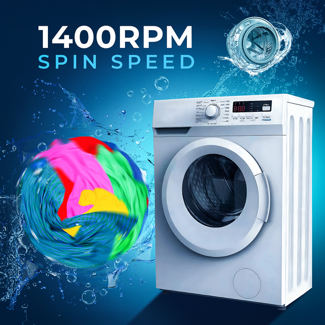 AVG Washing Machine 9KG | 1400RPM | A+++ Energy | Steam Wash, Quick Wash, Drum Clean Reminder & 14 Wash Programs for Ultimate Laundry Care