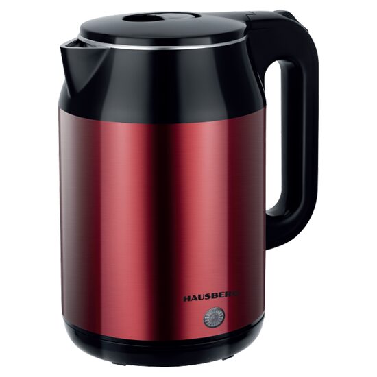Electric kettle HAUSBERG HB-3623RS, 1800W, capacity 2.2L, automatic stop, luminous indicator, Red-Black