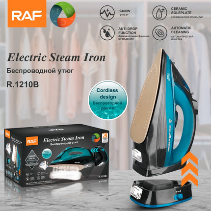 RAF Cordless Electric Iron | 2400W | Ceramic bottom plate | Ceramic Chassis | Automatic Cleaning | Anti-drop Function