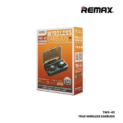 REMAX TWS-43 Wireless Bluetooth Earbuds | LED Display | HiFi Sound | Automatic Pairing for Stable and Efficient Audio