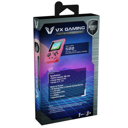 Volkano VX Gaming Retro2.0 Series Arcade Gaming Machine 500-in-1, Hand Held Gaming System