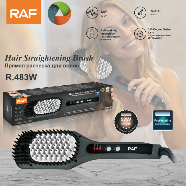 RAF Hair Straightening Brush | Fast Heating | Anti-Scalding Technology