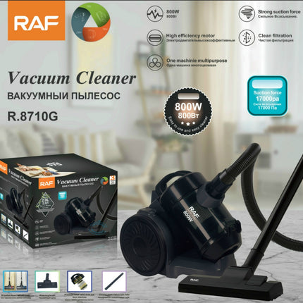 RAF Vacuum Cleaner | 800W | 2L Capacity | 2-in-1 folding brush | ground brush, hose | two pieces of plastic pipe