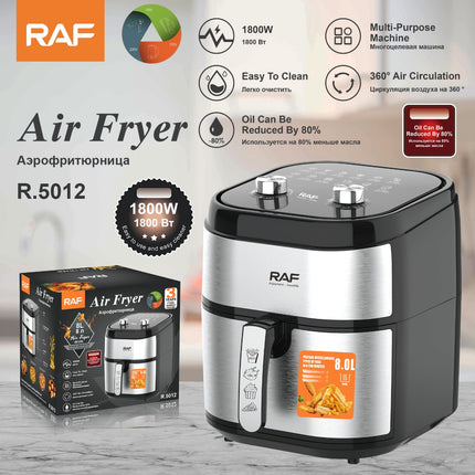 RAF Air Fryer 8L Capacity | Multi-Purpose Machine | 360° Air Circulation | Oli Can Be Reduced by 80% | Easy To Clean