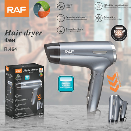 RAF Hair Dryer | 1600W | 2 Speed Settings | Over-Heat Protection | Coldest Air