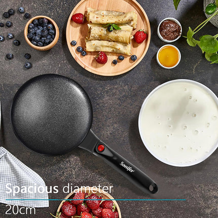 Sonifer Crepe Maker | 20cm Cooking Plate | Non-stick | Switch with Indicator | Hanging Handle