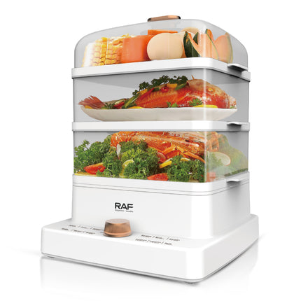 RAF Food Steamer | 12L Capacity | Rapid Steam Release | 1300ml Volume | 1000-1200W | 220-240V~ 50/60Hz