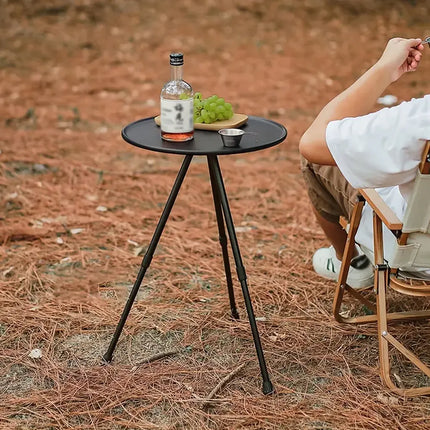 Outdoor Small Round Table – Height Adjustable with Carrying Case (38×38×H25/48cm)