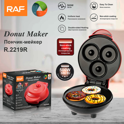 RAF Dount Maker | 500W | Uniform Heat | Double Sided Heating | Non-Stick Coating | Easy To Clean