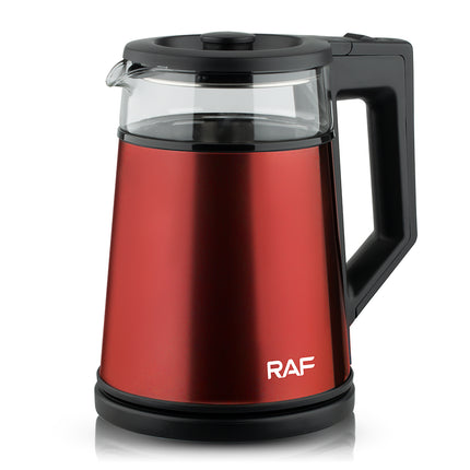 RAF Electric Kettle | 1500W Glass Kettle | 1.7L Capacity | Mixed Color | Copper Clad Aluminum Power Cord, and French Plug