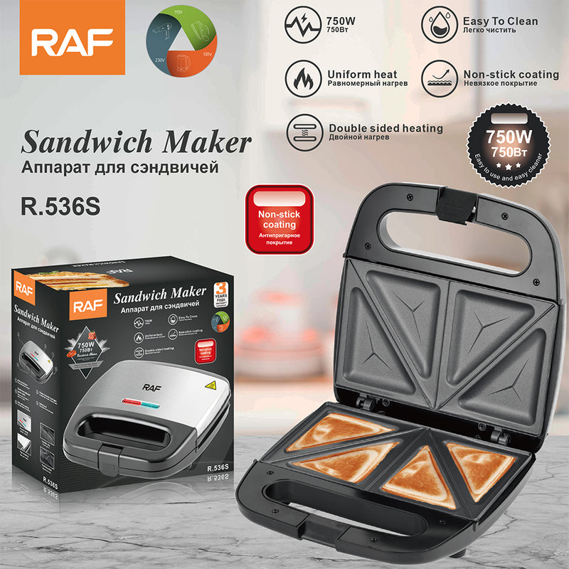 RAF Sandwich Maker | Non-stick Coating | uniform heat | Double Sided Heating