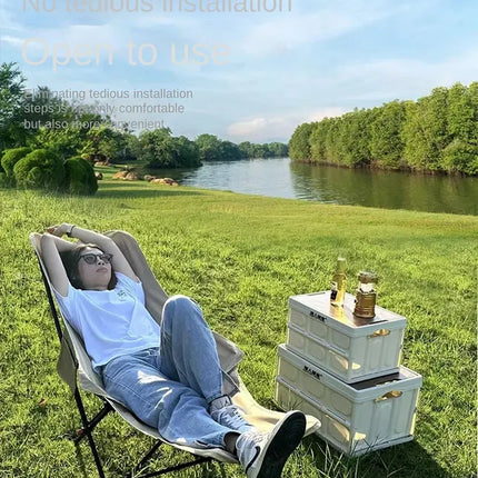 Folding Camping & Beach Chair with Footrest and Carrying Case