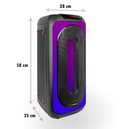 KB Elements Karaoke Speaker-2 Wheels Trolley | 100W | 2 Pro Wireless Microphones | USB, Micro SD