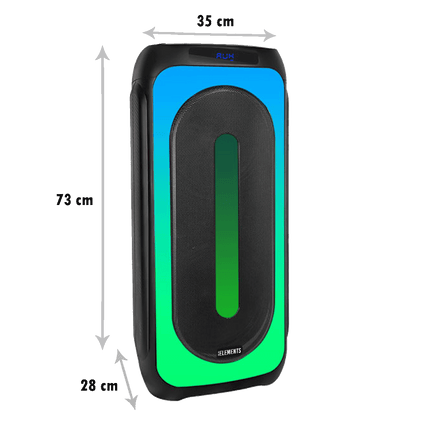 KB Elements Karaoke speaker | 2 wheels trolley | 2 x 10' Subwoofer | 150W | 2 Pro Wireless VHF Microphones | Bluetooth, USB, Micro SD, extra USB for charging | Disco Light