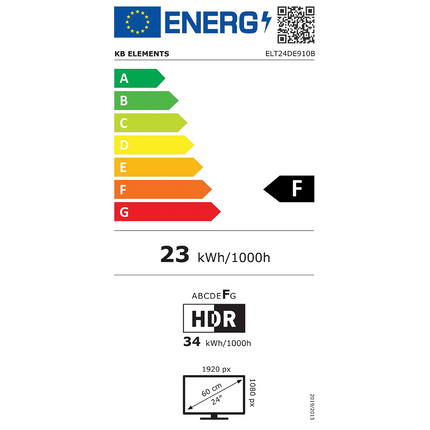 KB ELEMENTS TV | 24" inch | Full HD | AC/DC | 2 Remote Controls