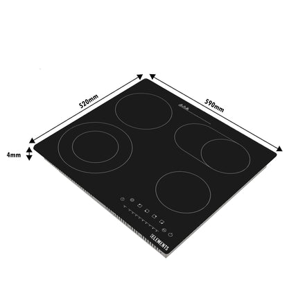 KB Elements 4 HOBS Ceramic cooker | 7900W power | 4mm panel thickness with mulitple functions and overheat protection