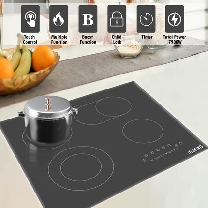 KB Elements 4 HOBS Ceramic cooker | 7900W power | 4mm panel thickness with mulitple functions and overheat protection