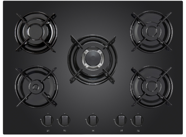 AVG / 5 GAS BURNER / BLACK GLASS