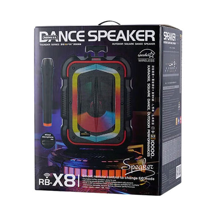 REMAX Portable Karaoke Speaker with Bluetooth V5.3 | 24W Power | Type-C Charging | LED Backlit | Multiple Playback Modes | Includes Wireless Microphone and Remote Control