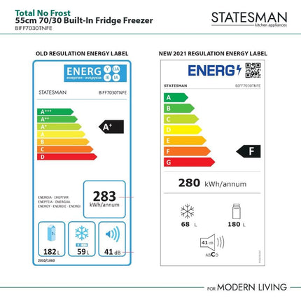 Midea Built-In Refrigerator/Freezer with Tow Door, LED Lighting, Height 178.5 cm, Refrigerators 192 L, Freezer 79 L, White [Energy Class F]