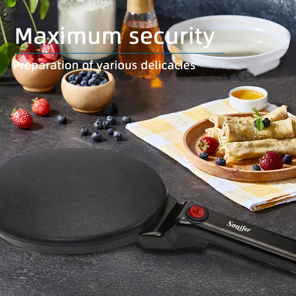 Sonifer Crepe Maker | 20cm Cooking Plate | Non-stick | Switch with Indicator | Hanging Handle