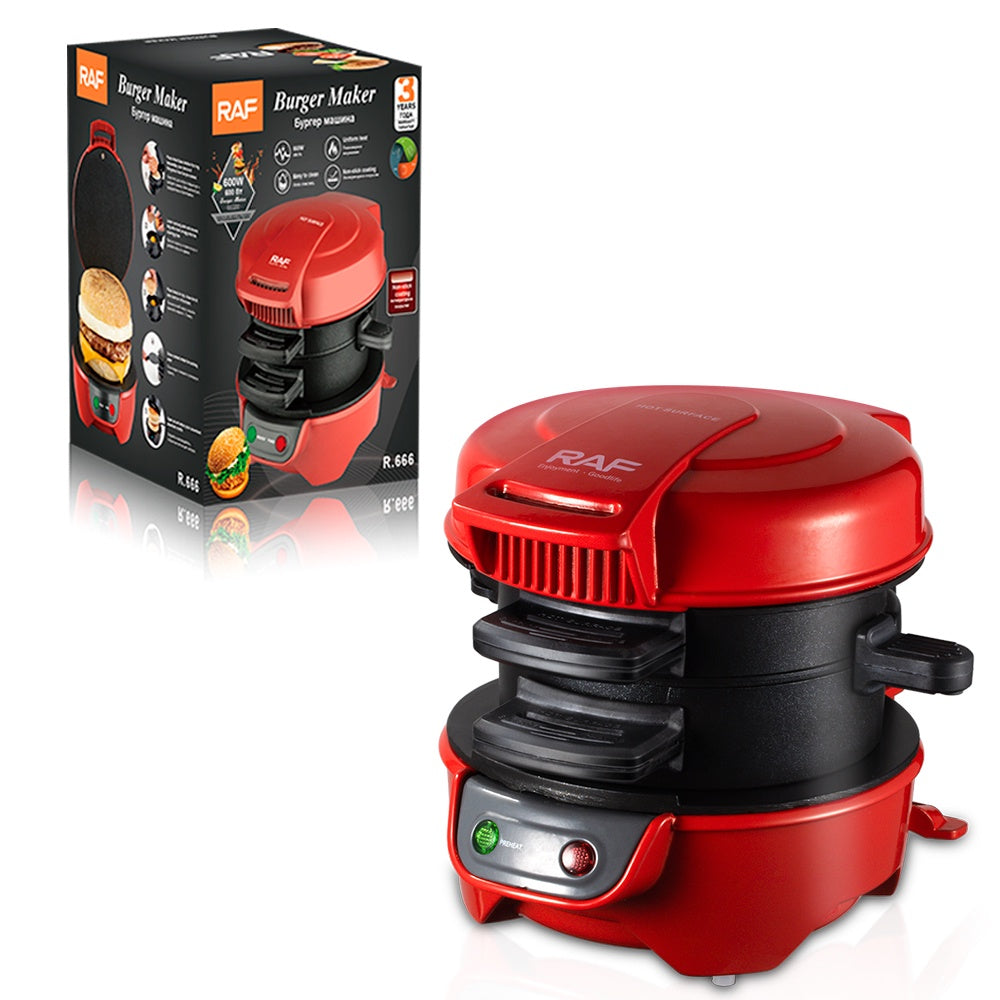 RAF Burger Maker | 600W | Uniform Heat | Non-stick Coating | Easy To C ...