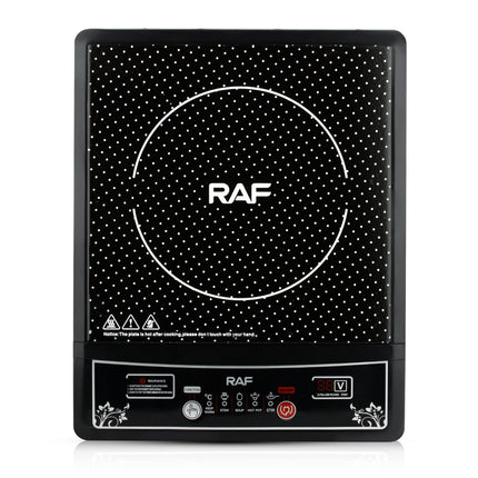 RAF Induction Cooker | 2000W | Ceramic Cooktop | 5 Functions | Key Control |  Large Firepower | Pattern Cooking