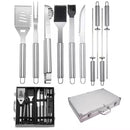BBQ Accessories Aluminum case | Spatula | Clean brush | Knife | Basting brush | Fork | Skewersx4)