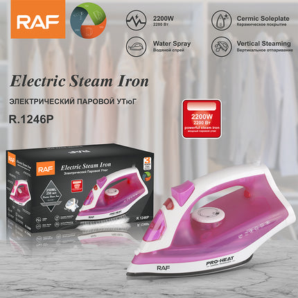 RAF Electric Steam Iron - 2200W - Water Spray - Ceramic Soleplate - Vertical Steaming