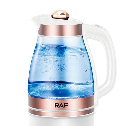 RAF Electric Kettle | 2000W | 2L Capacity | BPA Free | 360 Swivel Base | Borosilicate Glass | Auto Switch Off