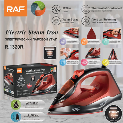 RAF Electric Iron | 1200W | Water Spray | Vertical Steaming | Thermostat Controlled