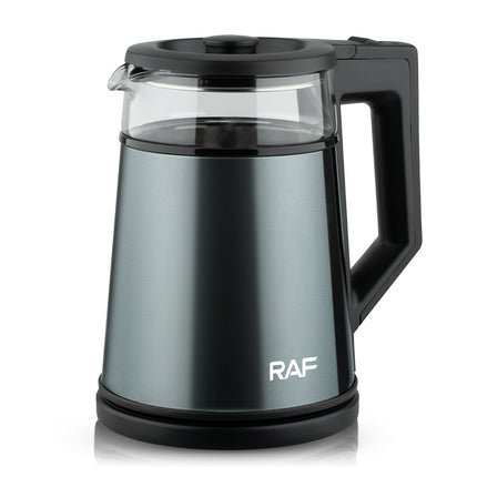 RAF Electric Kettle | 1500W Glass Kettle | 1.7L Capacity | Mixed Color | Copper Clad Aluminum Power Cord, and French Plug