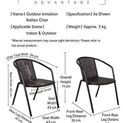 Combo Offer | 2 Black Rattan Outdoor Chair – Patio/Garden Use and ck Round Patio/Garden Table with Black Tempered Glass – 60×60cm