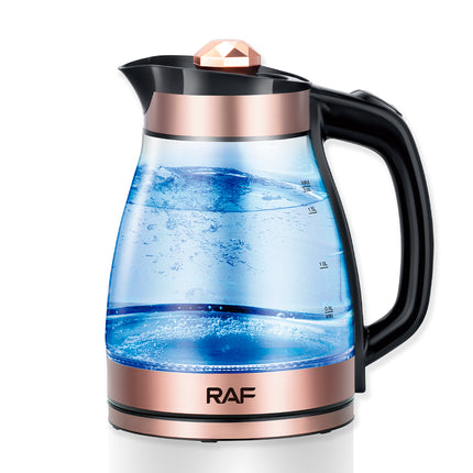 RAF Electric Kettle | 2000W | 2L Capacity | BPA Free | 360 Swivel Base | Borosilicate Glass | Auto Switch Off