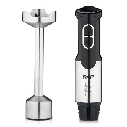 RAF Hand Blender - 800W, 4 Blades ABS 304, Stainless Steel Motor, Speed Control 220V-240V 50/60Hz H03VVH2-F, 2x0.5mm² Power Cord