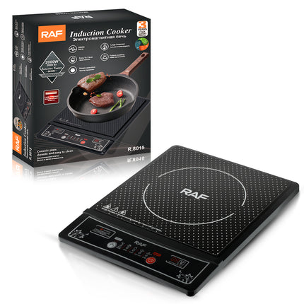 RAF Induction Cooker | 2000W | Ceramic Cooktop | 5 Functions | Key Control |  Large Firepower | Pattern Cooking