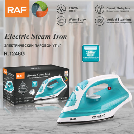 RAF Electric Steam Iron - 2200W - Water Spray - Ceramic Soleplate - Vertical Steaming