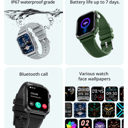 COLMI M41 Smart Watch |1.9” HD Screen | Rotary Button | Bluetooth Call | Calculator Function | Voice Assistant | IP67 Waterproof | up to 7 days Battery Life | Multiple Sports modes | Smart Notifications Reminder