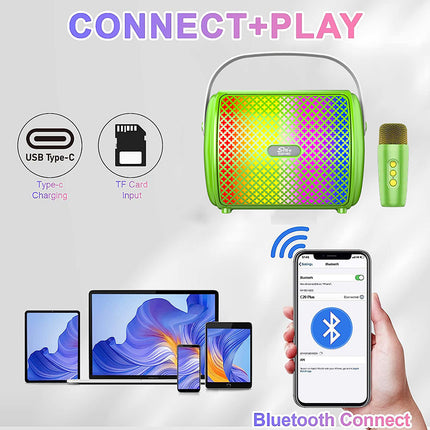 Portable Speaker | Bluetooth | USB | TF Card | FM Radio | Button Volume Control | Wireless Microphone