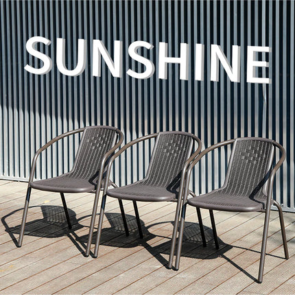 Combo Offer | 2 Black Rattan Outdoor Chair – Patio/Garden Use and ck Round Patio/Garden Table with Black Tempered Glass – 60×60cm