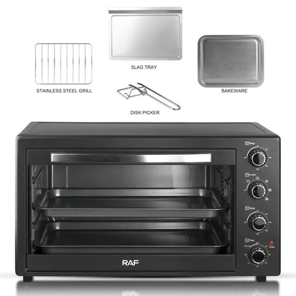 RAF Electric Oven | 60L  Capacity | 2200W Power | Full Function | Visual Glass Door | Temperature Control