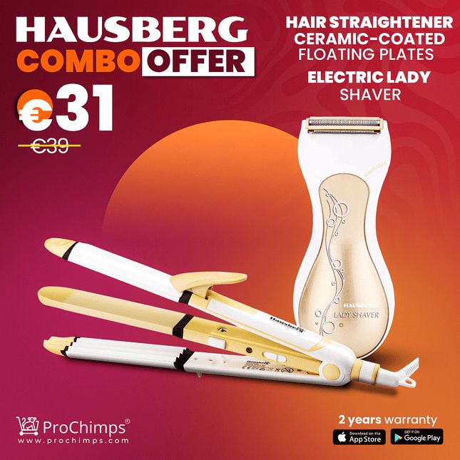 Hausberg Combo Offer |  Hair Straightener +  ELECTRIC LADY SHAVER