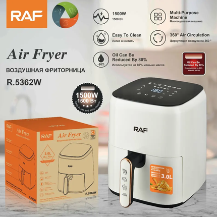 RAF Air Fryer 3L  | 1500W with Temperature Control and Multi-Purpose Functionality