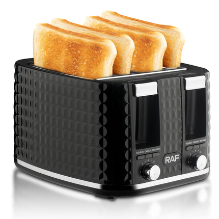 RAF 4 Slice Toaster | 1500W | Stainless steel | Card Slot Design | Fast and Time Saving