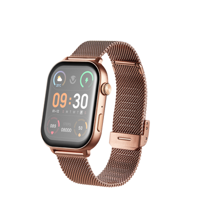 Volkano Trinity series Smartwatch with Metal Mesh strap - Gold