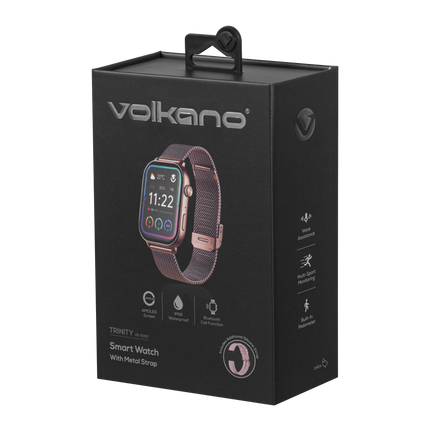 Volkano Trinity series Smartwatch with Metal Mesh strap - Gold