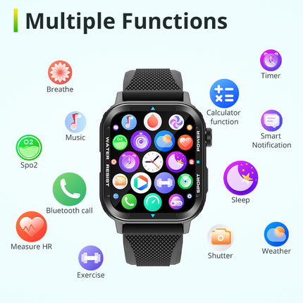 COLMI M41 Smart Watch |1.9” HD Screen | Rotary Button | Bluetooth Call | Calculator Function | Voice Assistant | IP67 Waterproof | up to 7 days Battery Life | Multiple Sports modes | Smart Notifications Reminder